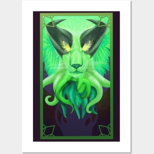 Lovecraft Lion [Blu/Grn Version] Posters and Art